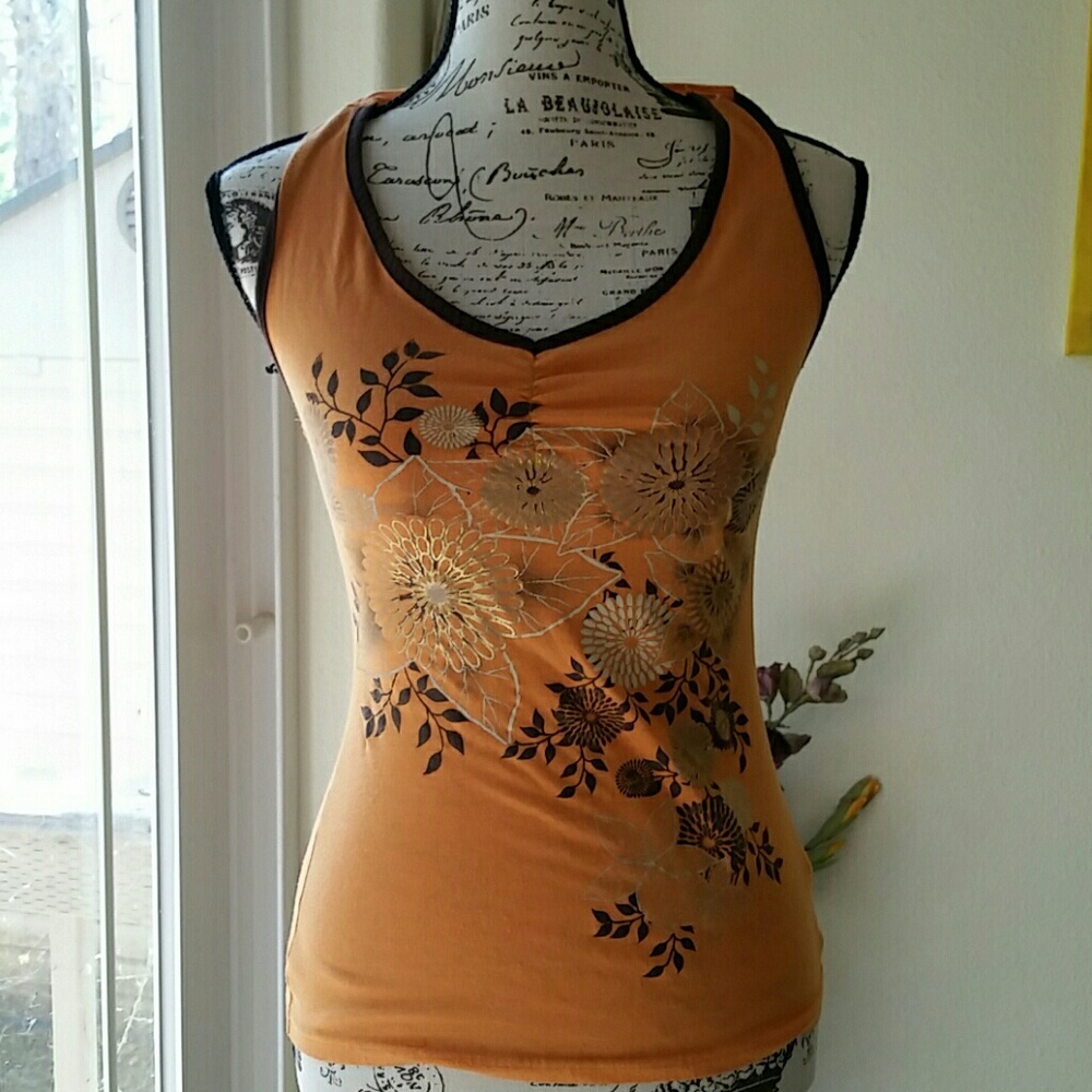 Girl rebel M orange/brown tank